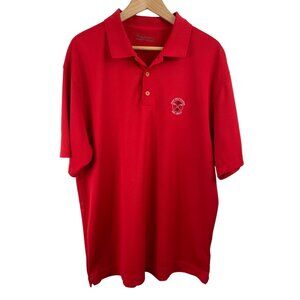 Nike Golf Fit Dry Mens Size XL Red Polo Shirt Navy Golf Course Seal Beach